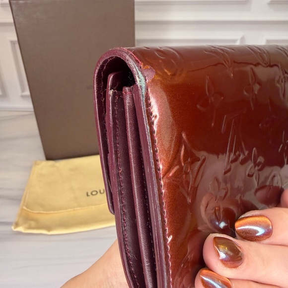 Louis Vuitton Vernis Long Wallet – Amarante | Box & Dust Bag | Initials AS - Picture 5 of 15